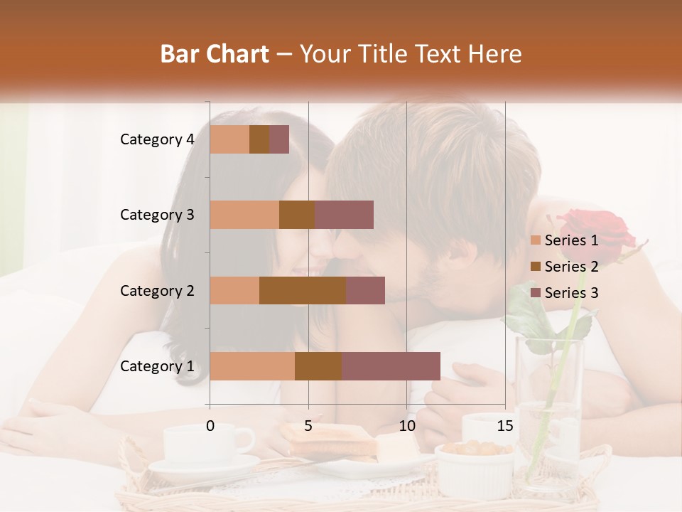 A Man And Woman Laying In Bed With A Rose PowerPoint Template