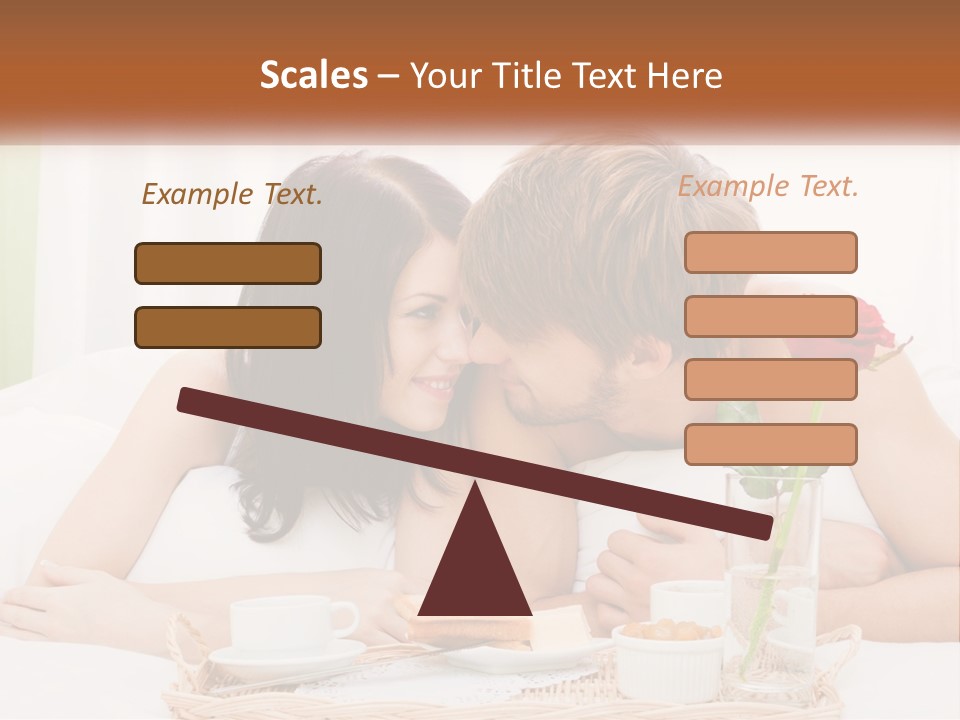 A Man And Woman Laying In Bed With A Rose PowerPoint Template