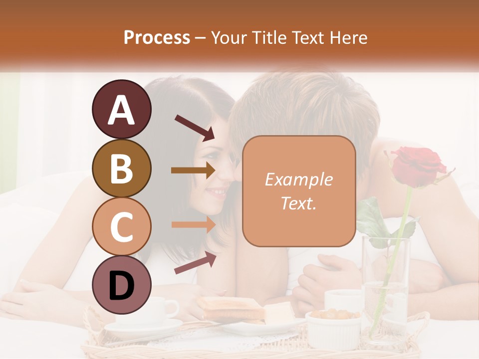 A Man And Woman Laying In Bed With A Rose PowerPoint Template
