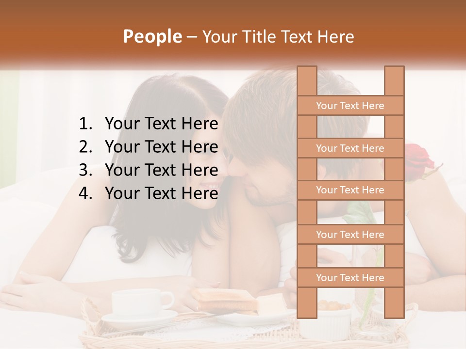 A Man And Woman Laying In Bed With A Rose PowerPoint Template