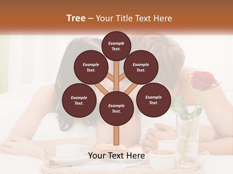 A Man And Woman Laying In Bed With A Rose PowerPoint Template