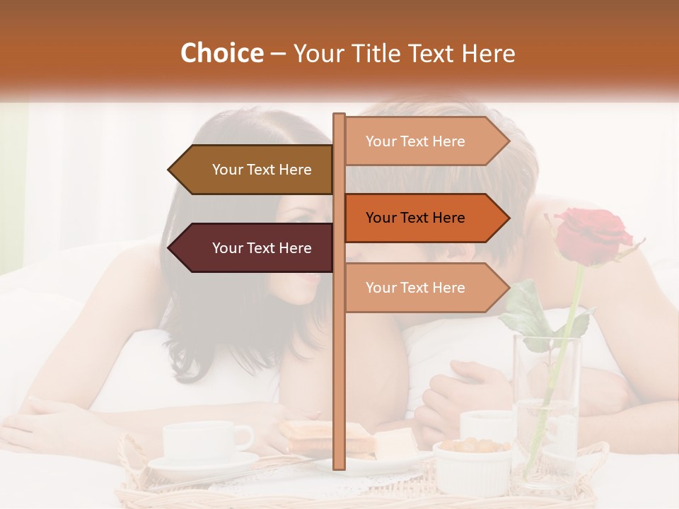 A Man And Woman Laying In Bed With A Rose PowerPoint Template