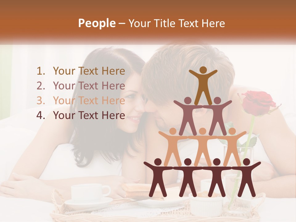 A Man And Woman Laying In Bed With A Rose PowerPoint Template