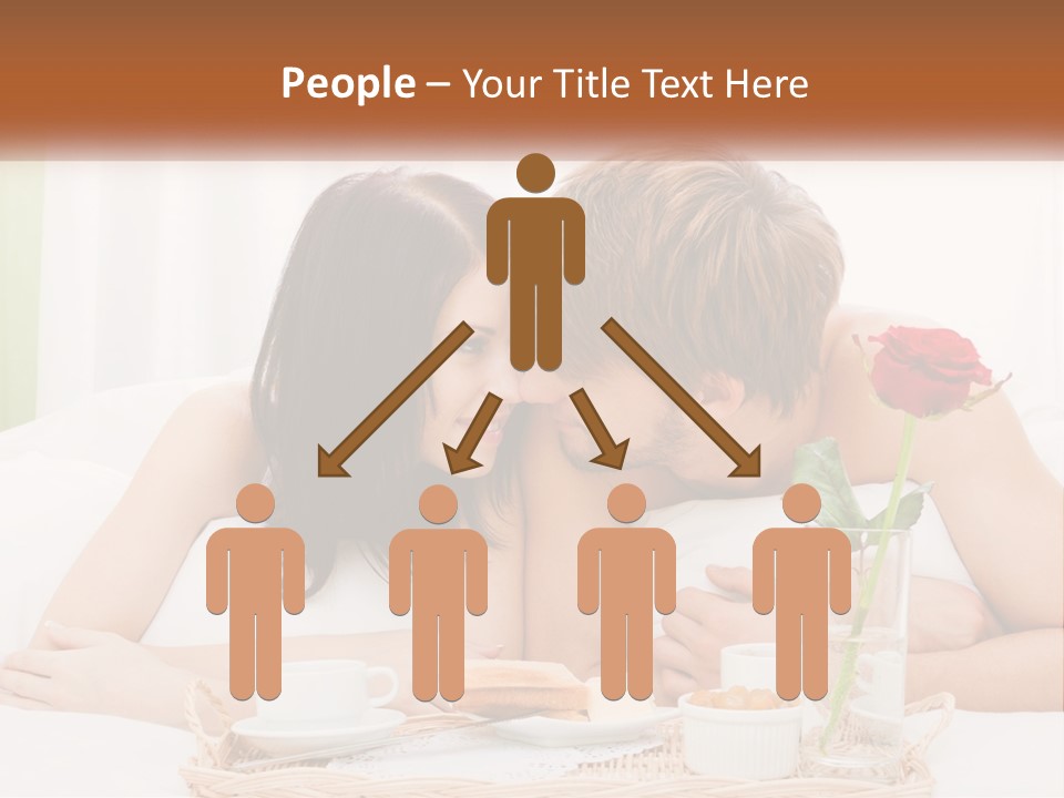 A Man And Woman Laying In Bed With A Rose PowerPoint Template