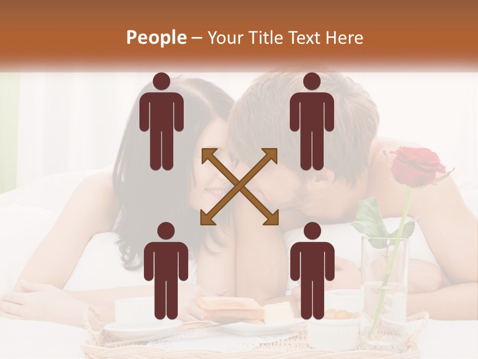 A Man And Woman Laying In Bed With A Rose PowerPoint Template