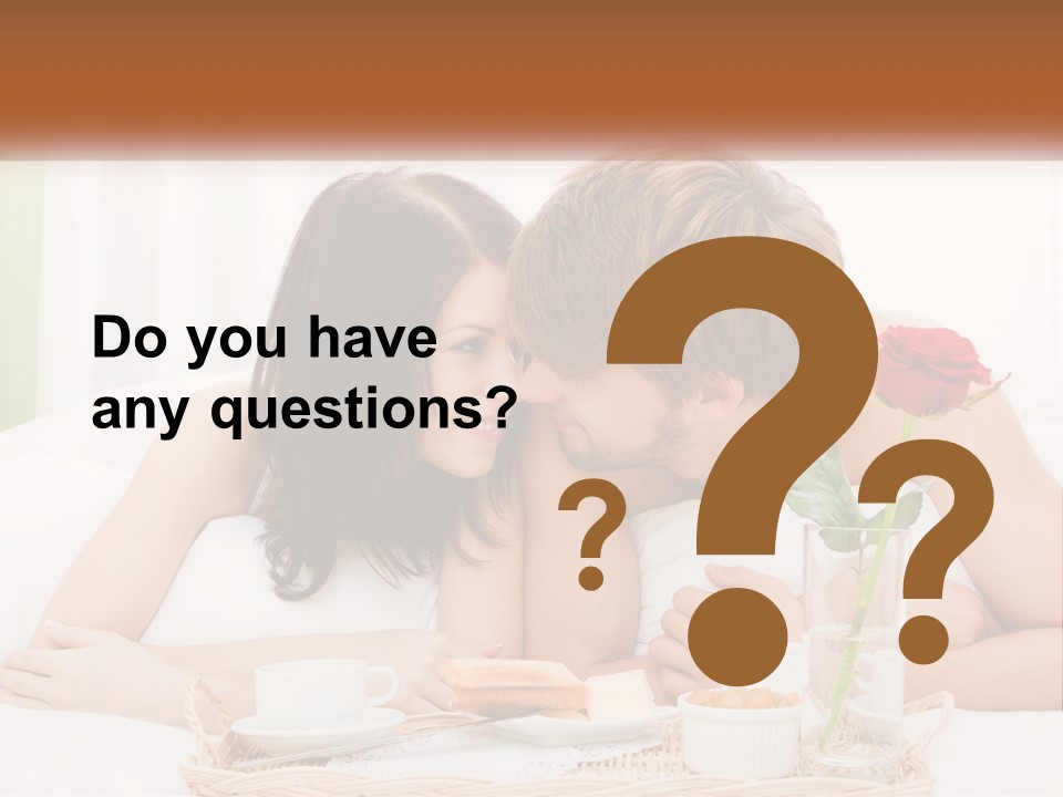 A Man And Woman Laying In Bed With A Rose PowerPoint Template