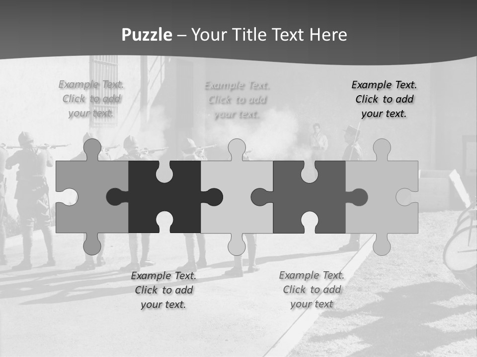 A Group Of Soldiers Standing In Front Of A Building PowerPoint Template