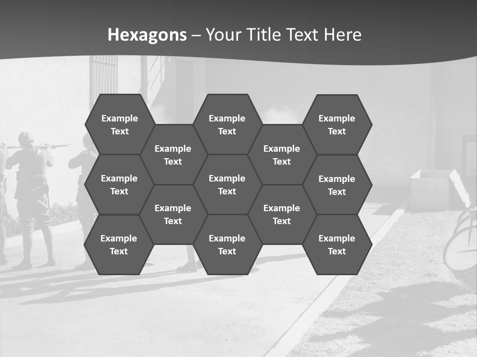 A Group Of Soldiers Standing In Front Of A Building PowerPoint Template