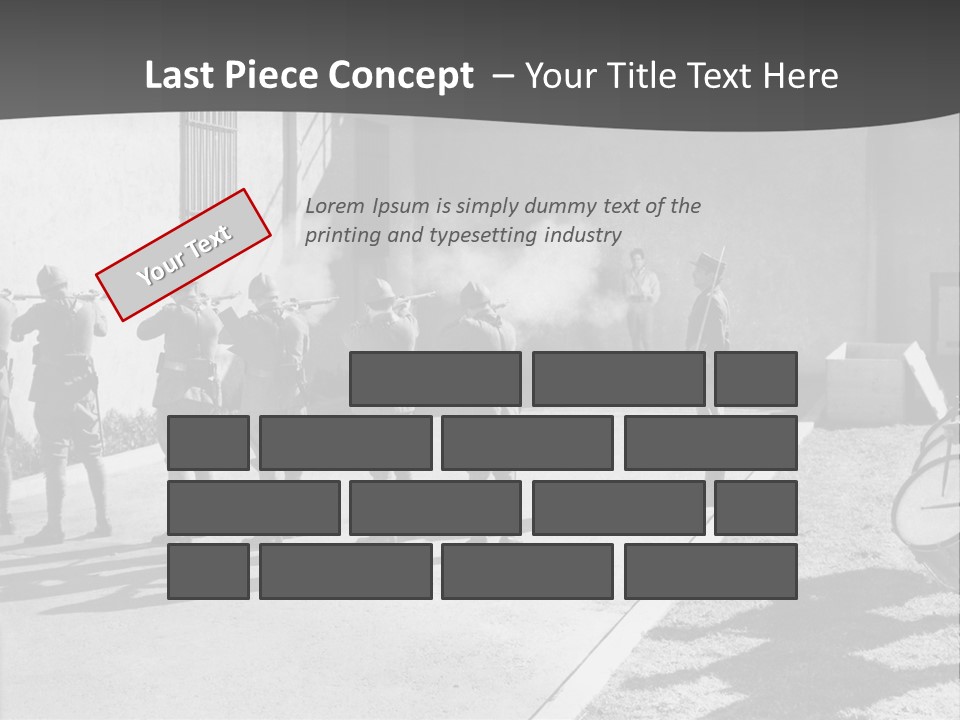 A Group Of Soldiers Standing In Front Of A Building PowerPoint Template