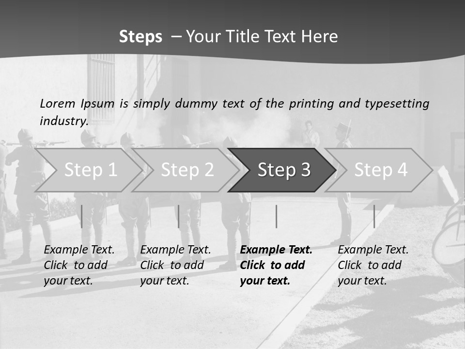 A Group Of Soldiers Standing In Front Of A Building PowerPoint Template