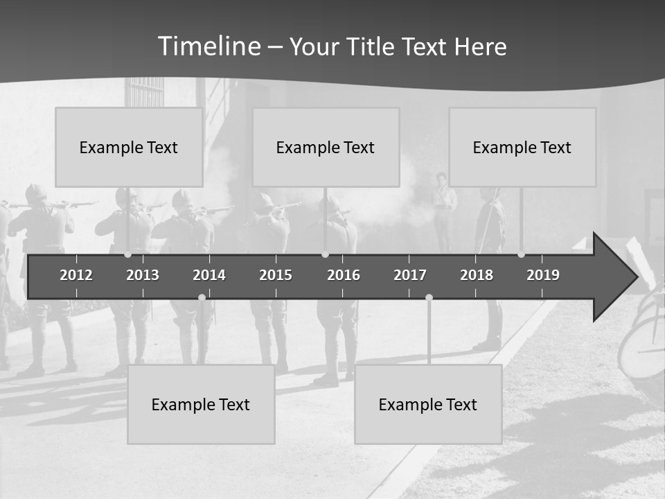 A Group Of Soldiers Standing In Front Of A Building PowerPoint Template