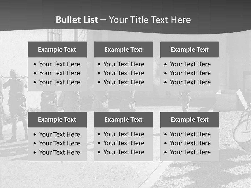 A Group Of Soldiers Standing In Front Of A Building PowerPoint Template