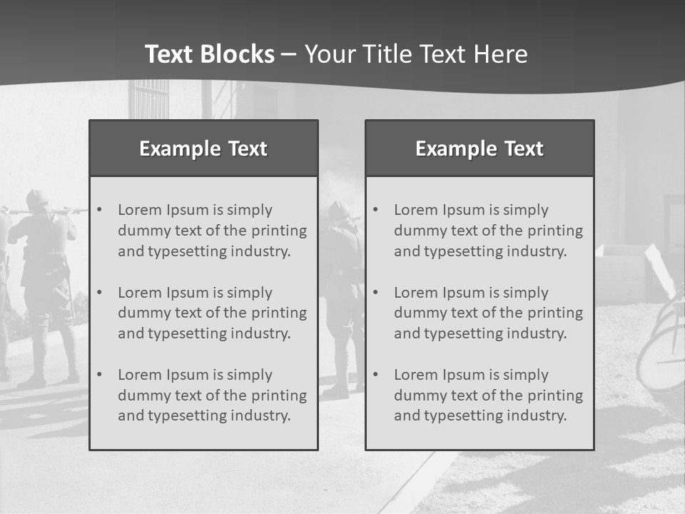 A Group Of Soldiers Standing In Front Of A Building PowerPoint Template