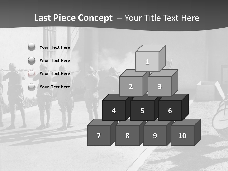 A Group Of Soldiers Standing In Front Of A Building PowerPoint Template