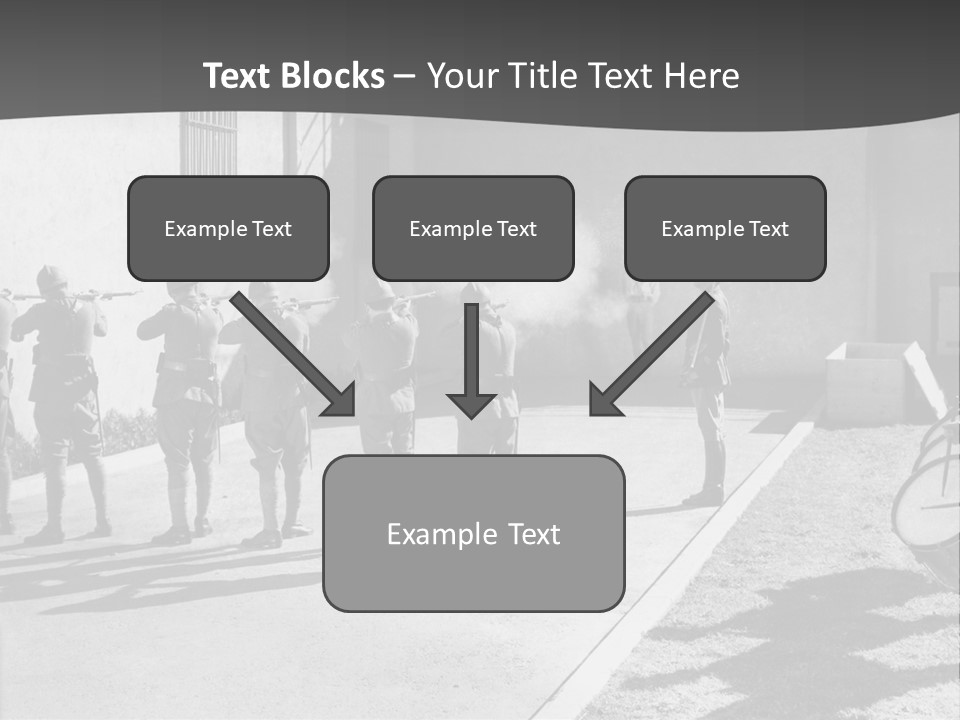 A Group Of Soldiers Standing In Front Of A Building PowerPoint Template