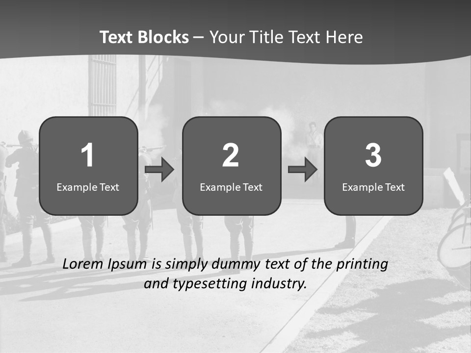 A Group Of Soldiers Standing In Front Of A Building PowerPoint Template