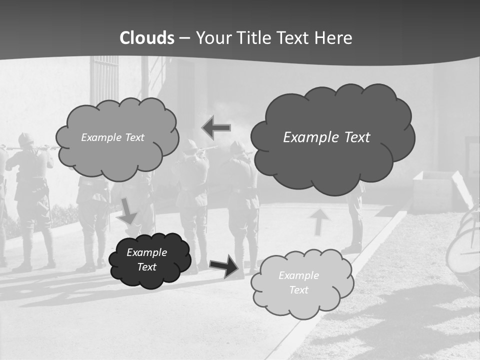 A Group Of Soldiers Standing In Front Of A Building PowerPoint Template