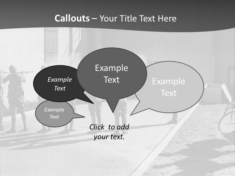 A Group Of Soldiers Standing In Front Of A Building PowerPoint Template