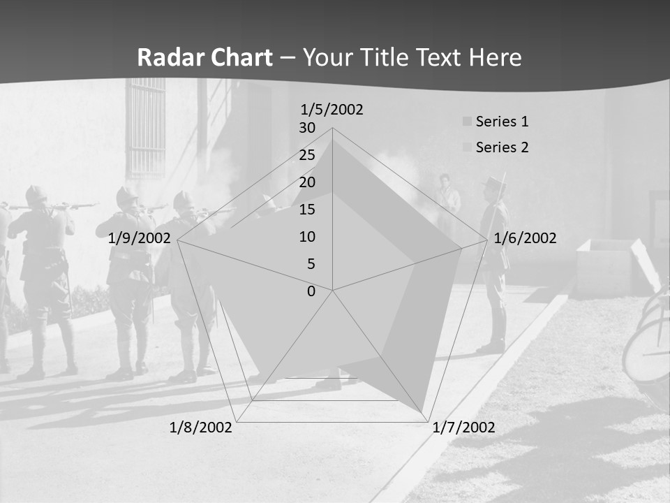 A Group Of Soldiers Standing In Front Of A Building PowerPoint Template