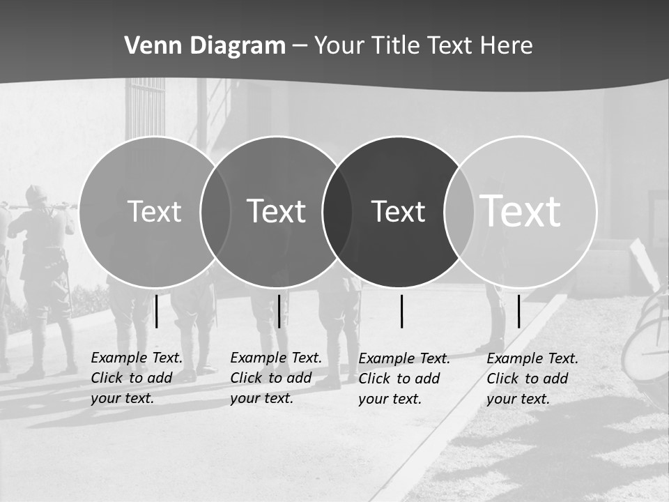 A Group Of Soldiers Standing In Front Of A Building PowerPoint Template