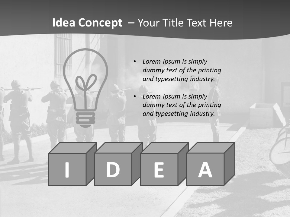 A Group Of Soldiers Standing In Front Of A Building PowerPoint Template