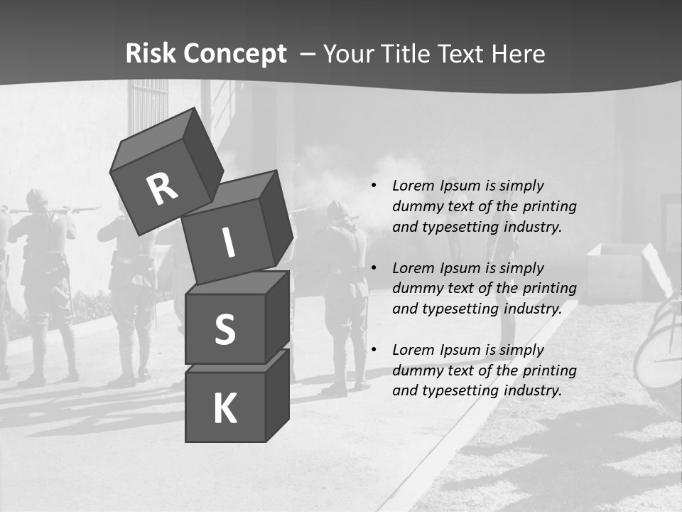 A Group Of Soldiers Standing In Front Of A Building PowerPoint Template