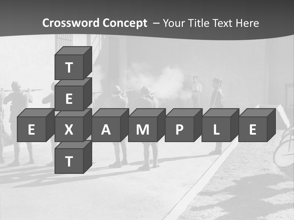 A Group Of Soldiers Standing In Front Of A Building PowerPoint Template