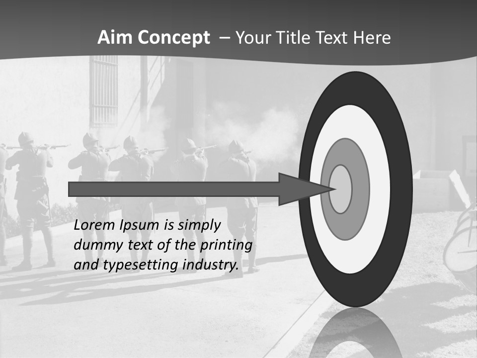 A Group Of Soldiers Standing In Front Of A Building PowerPoint Template