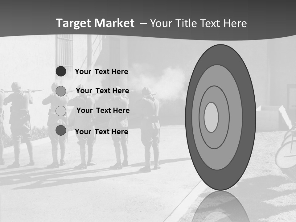 A Group Of Soldiers Standing In Front Of A Building PowerPoint Template