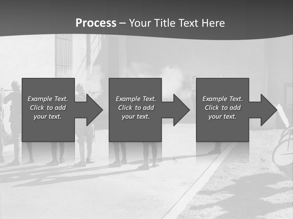 A Group Of Soldiers Standing In Front Of A Building PowerPoint Template