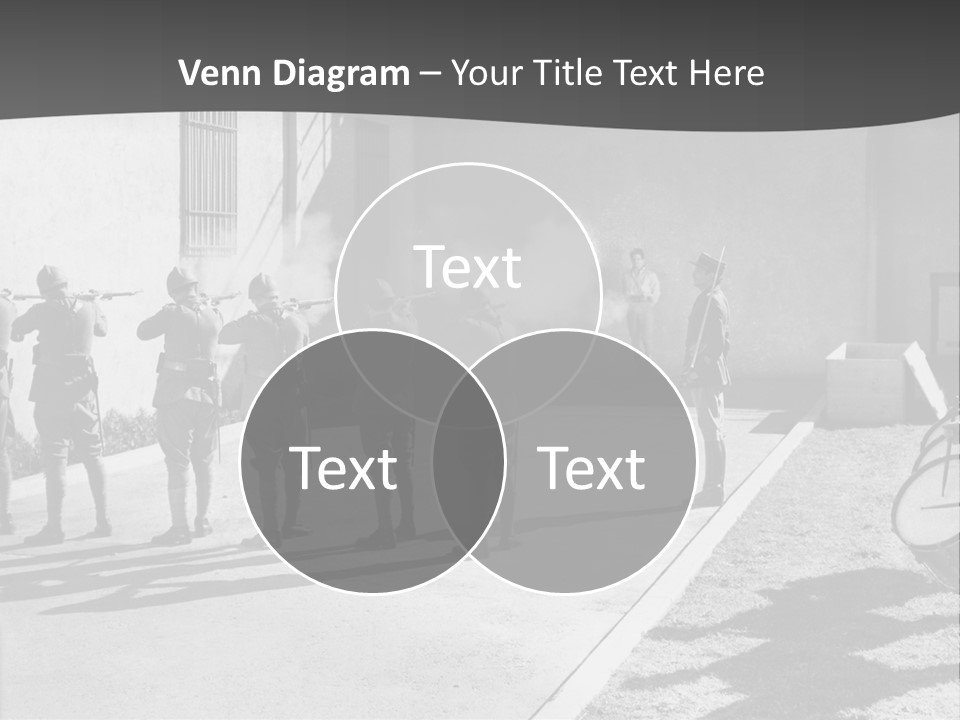 A Group Of Soldiers Standing In Front Of A Building PowerPoint Template