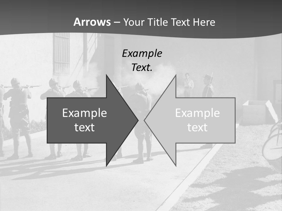 A Group Of Soldiers Standing In Front Of A Building PowerPoint Template