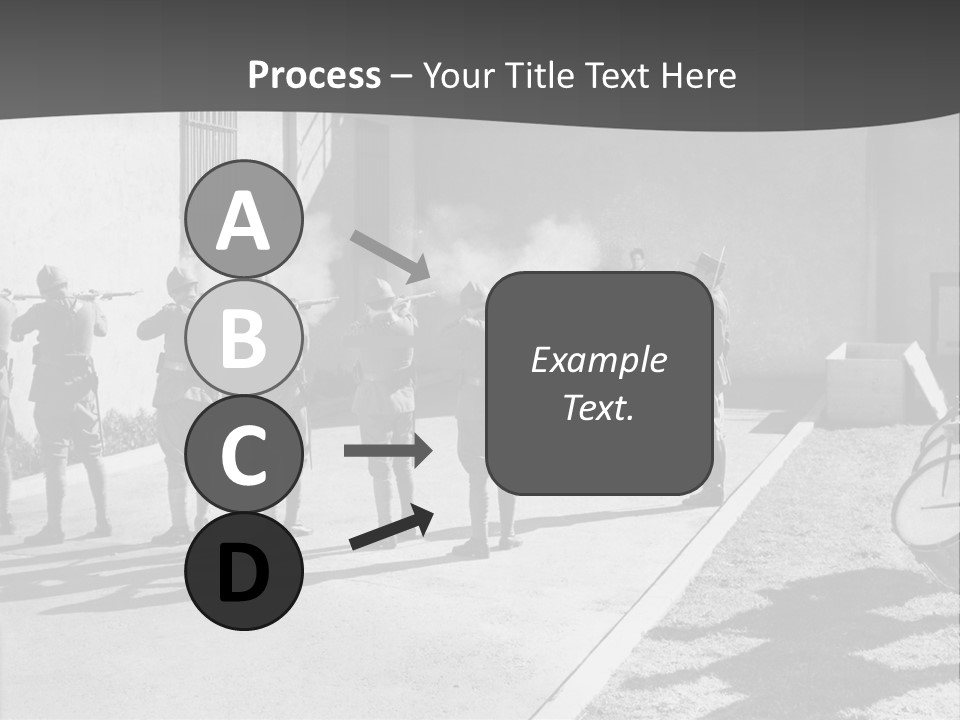 A Group Of Soldiers Standing In Front Of A Building PowerPoint Template