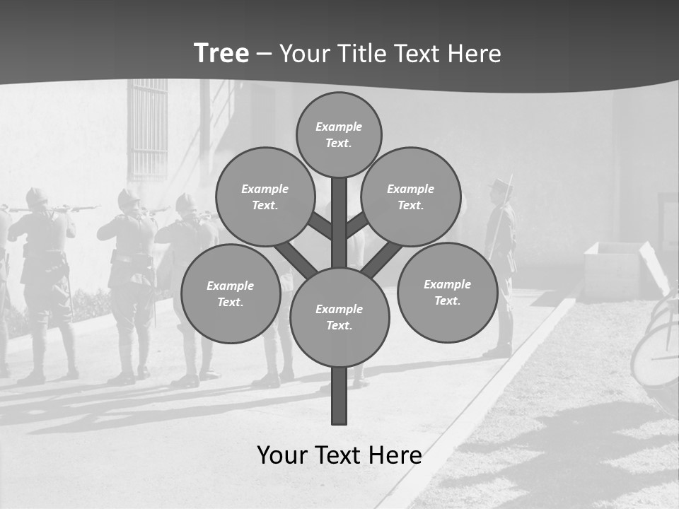 A Group Of Soldiers Standing In Front Of A Building PowerPoint Template