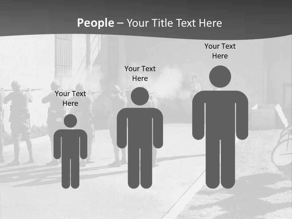 A Group Of Soldiers Standing In Front Of A Building PowerPoint Template