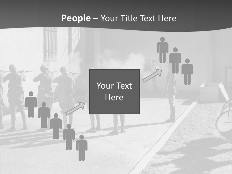 A Group Of Soldiers Standing In Front Of A Building PowerPoint Template