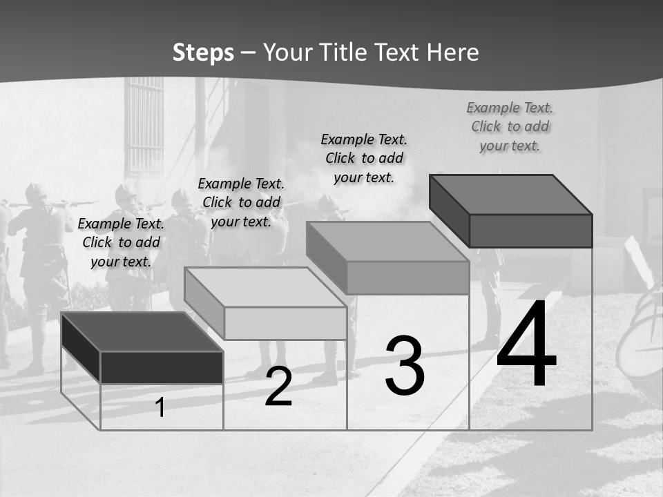 A Group Of Soldiers Standing In Front Of A Building PowerPoint Template