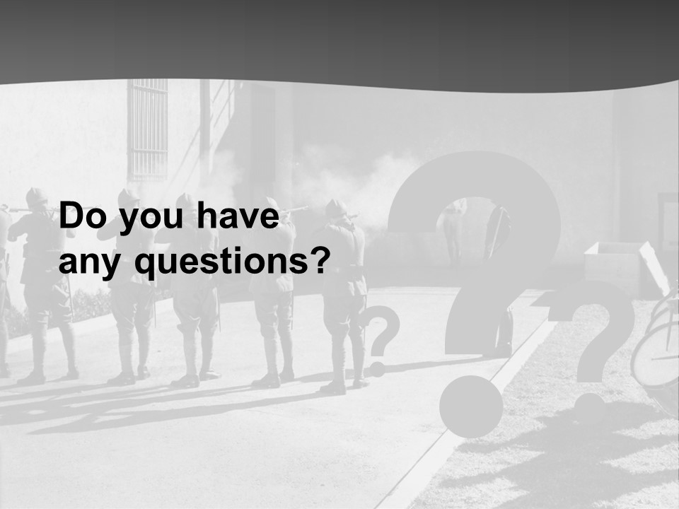 A Group Of Soldiers Standing In Front Of A Building PowerPoint Template