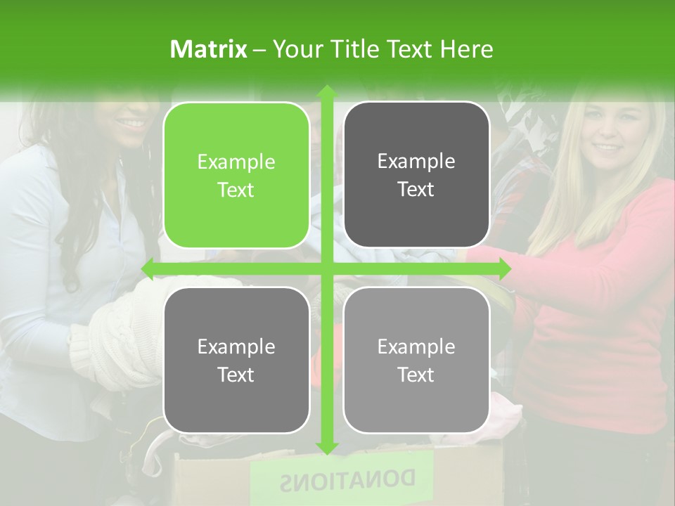 A Group Of People Standing Around A Pile Of Clothes PowerPoint Template