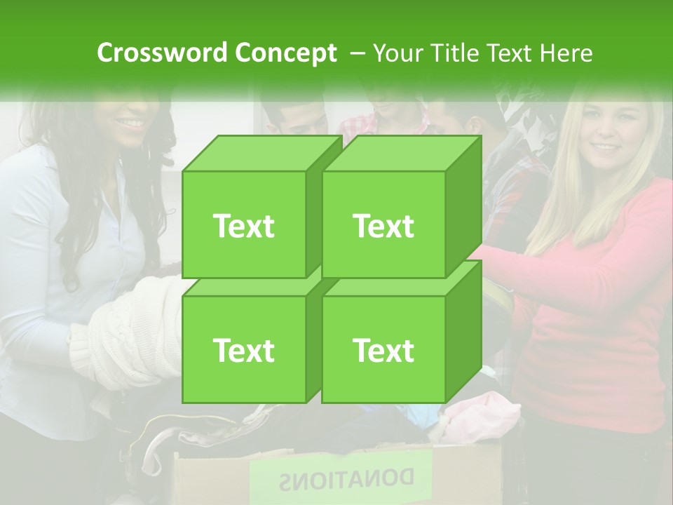 A Group Of People Standing Around A Pile Of Clothes PowerPoint Template