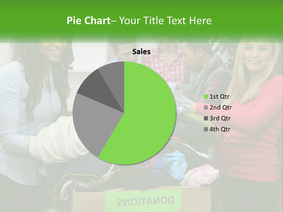 A Group Of People Standing Around A Pile Of Clothes PowerPoint Template