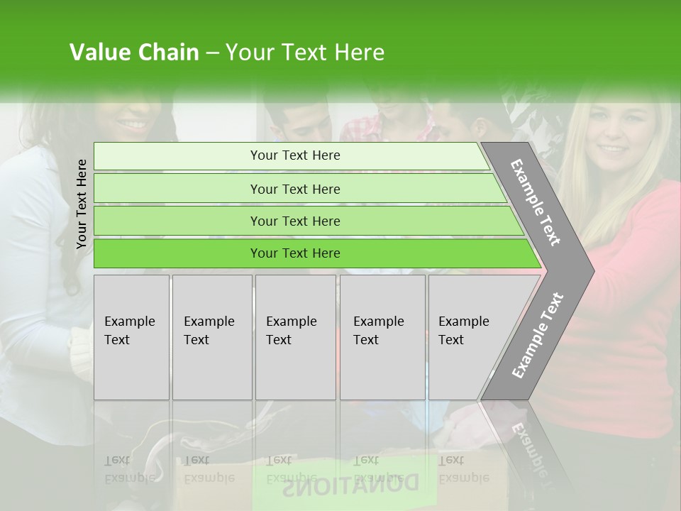 A Group Of People Standing Around A Pile Of Clothes PowerPoint Template