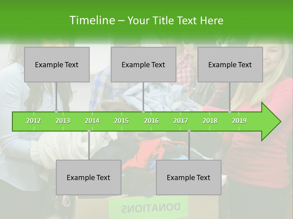 A Group Of People Standing Around A Pile Of Clothes PowerPoint Template