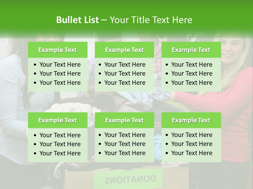 A Group Of People Standing Around A Pile Of Clothes PowerPoint Template