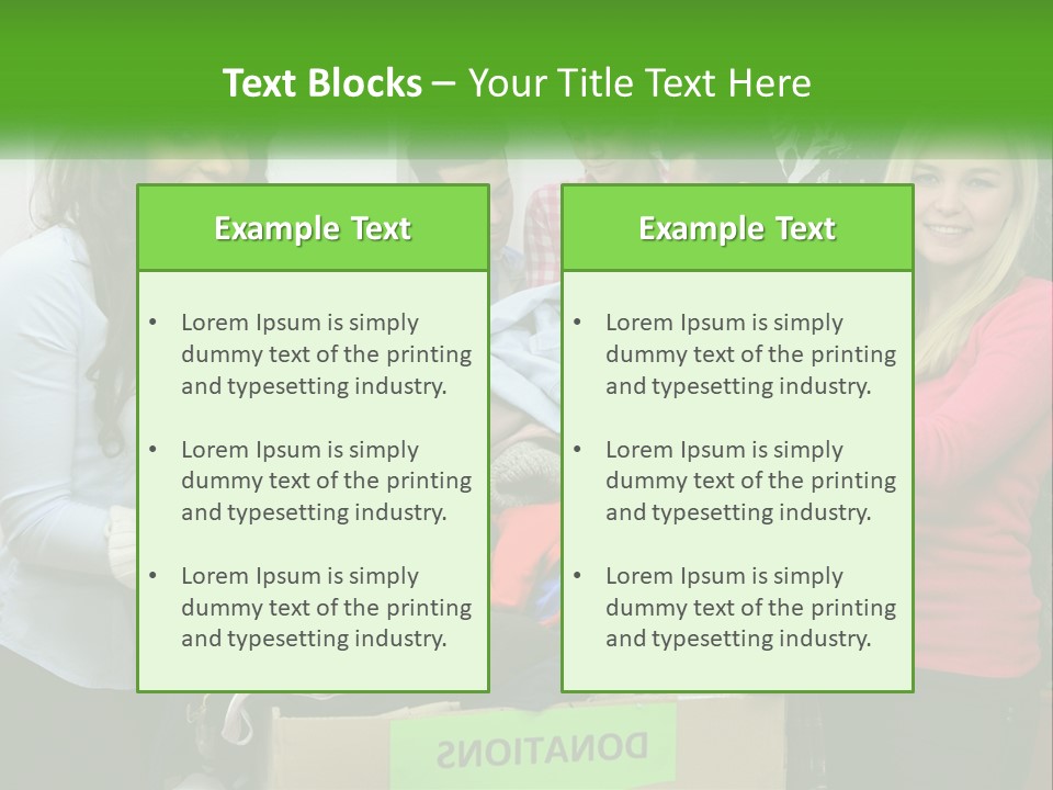 A Group Of People Standing Around A Pile Of Clothes PowerPoint Template