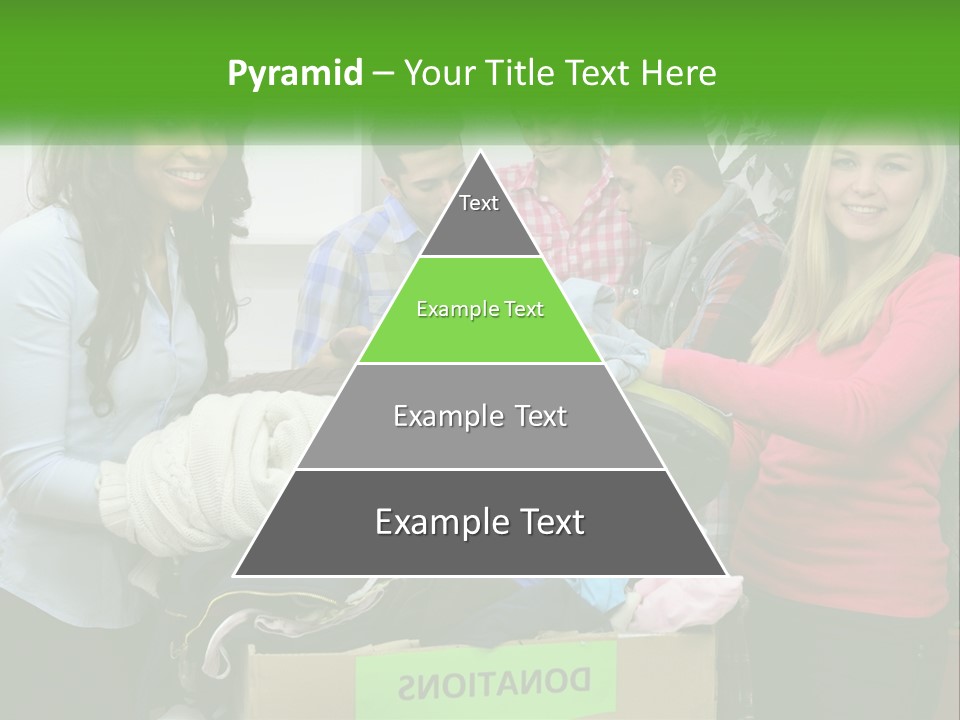 A Group Of People Standing Around A Pile Of Clothes PowerPoint Template