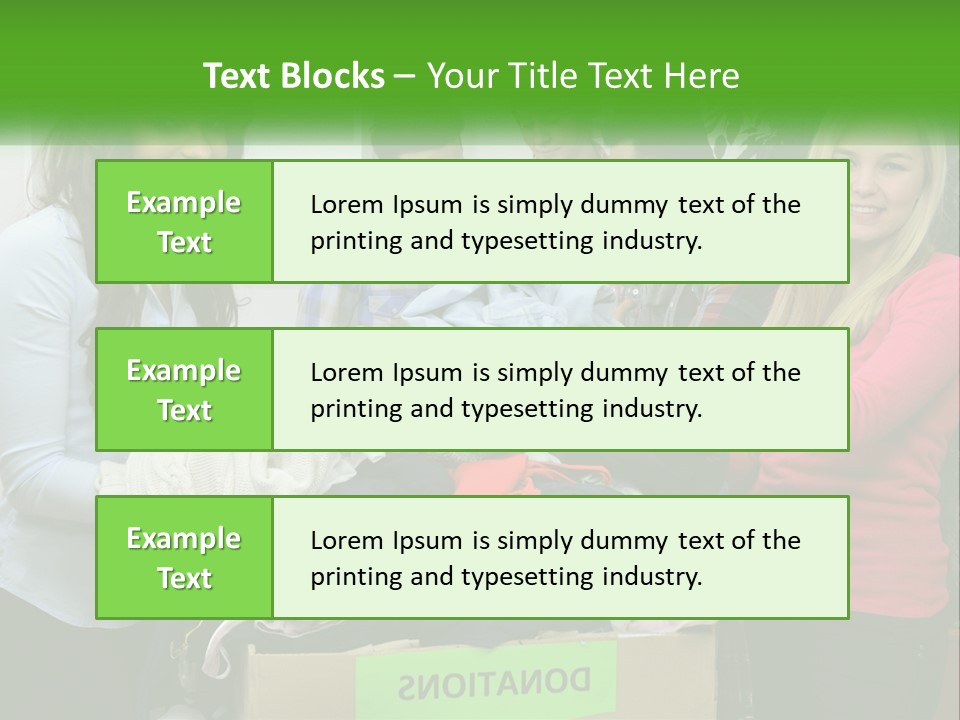 A Group Of People Standing Around A Pile Of Clothes PowerPoint Template