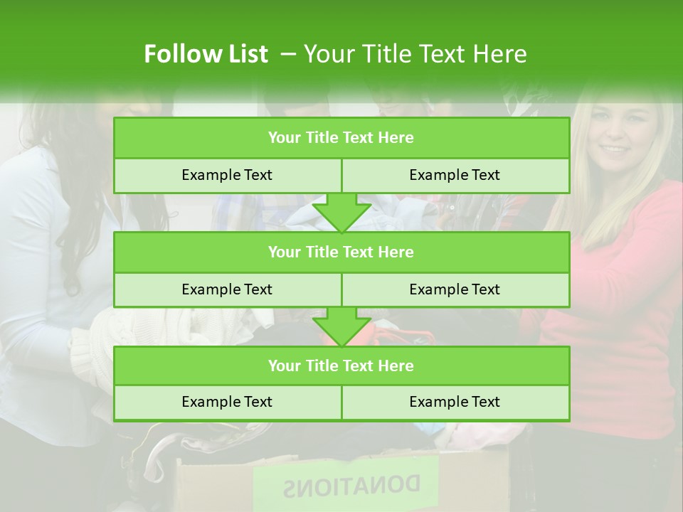 A Group Of People Standing Around A Pile Of Clothes PowerPoint Template