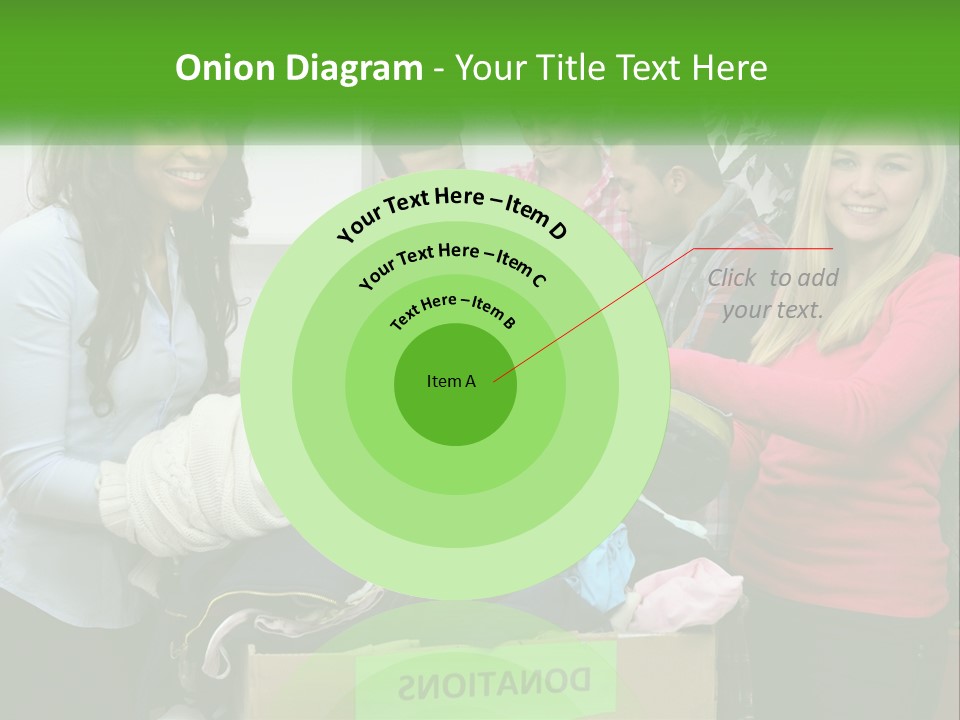 A Group Of People Standing Around A Pile Of Clothes PowerPoint Template