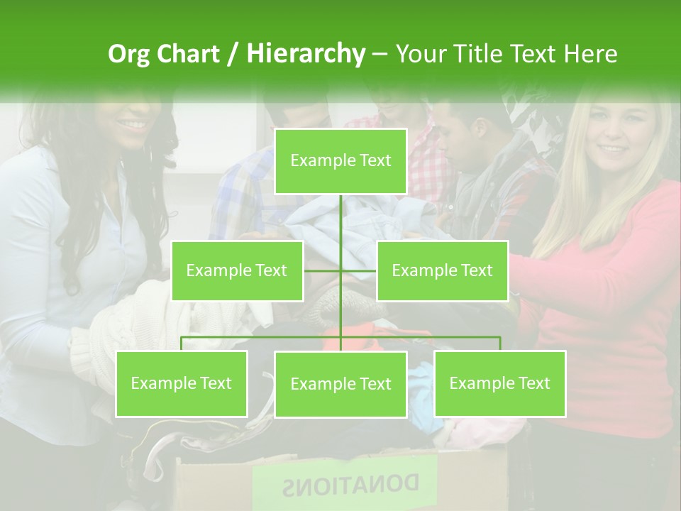 A Group Of People Standing Around A Pile Of Clothes PowerPoint Template